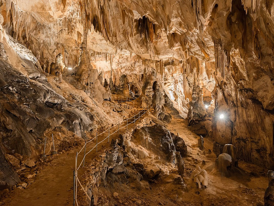 Cerovacke Caves entrance and surrounding natural landscape