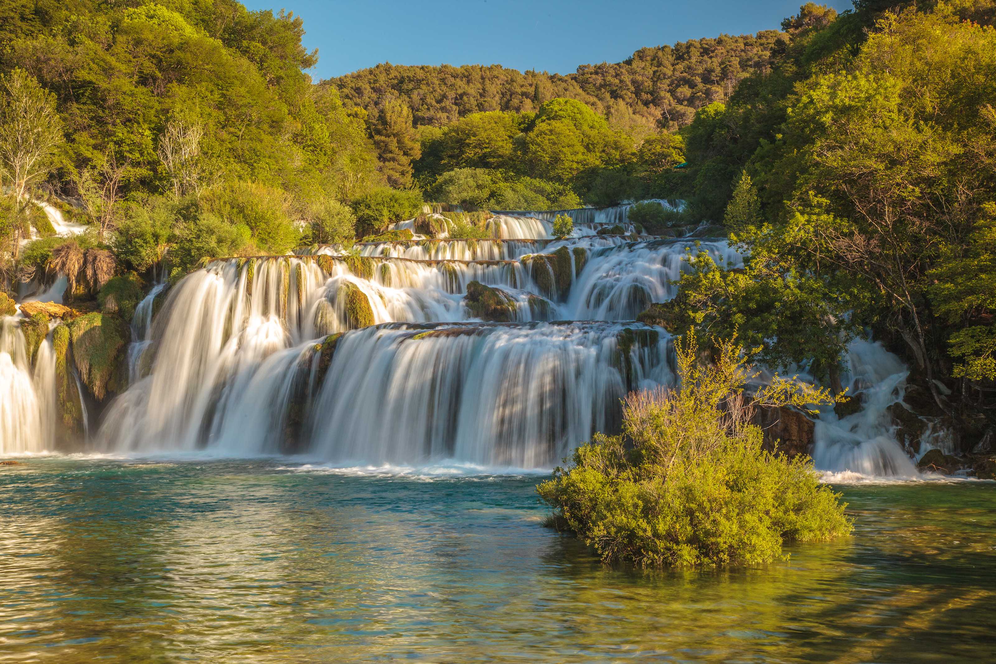 Waterfalls and lush greenery at Krka National Park